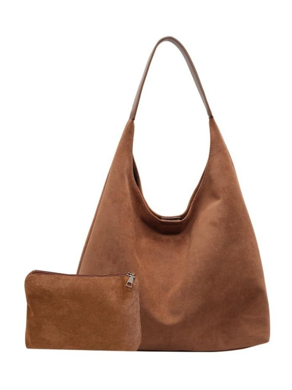 Suede Slouchy Women's Tote Shoulder Satchel Large Brown Office Travel Underarm